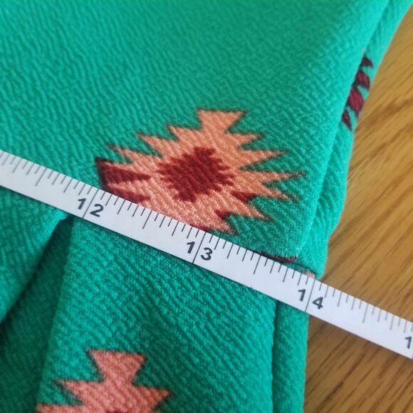 NWT LuLaRoe Amelia Green and Red Aztec Pattern Dress with Pockets Sz S - Picture 6 of 9